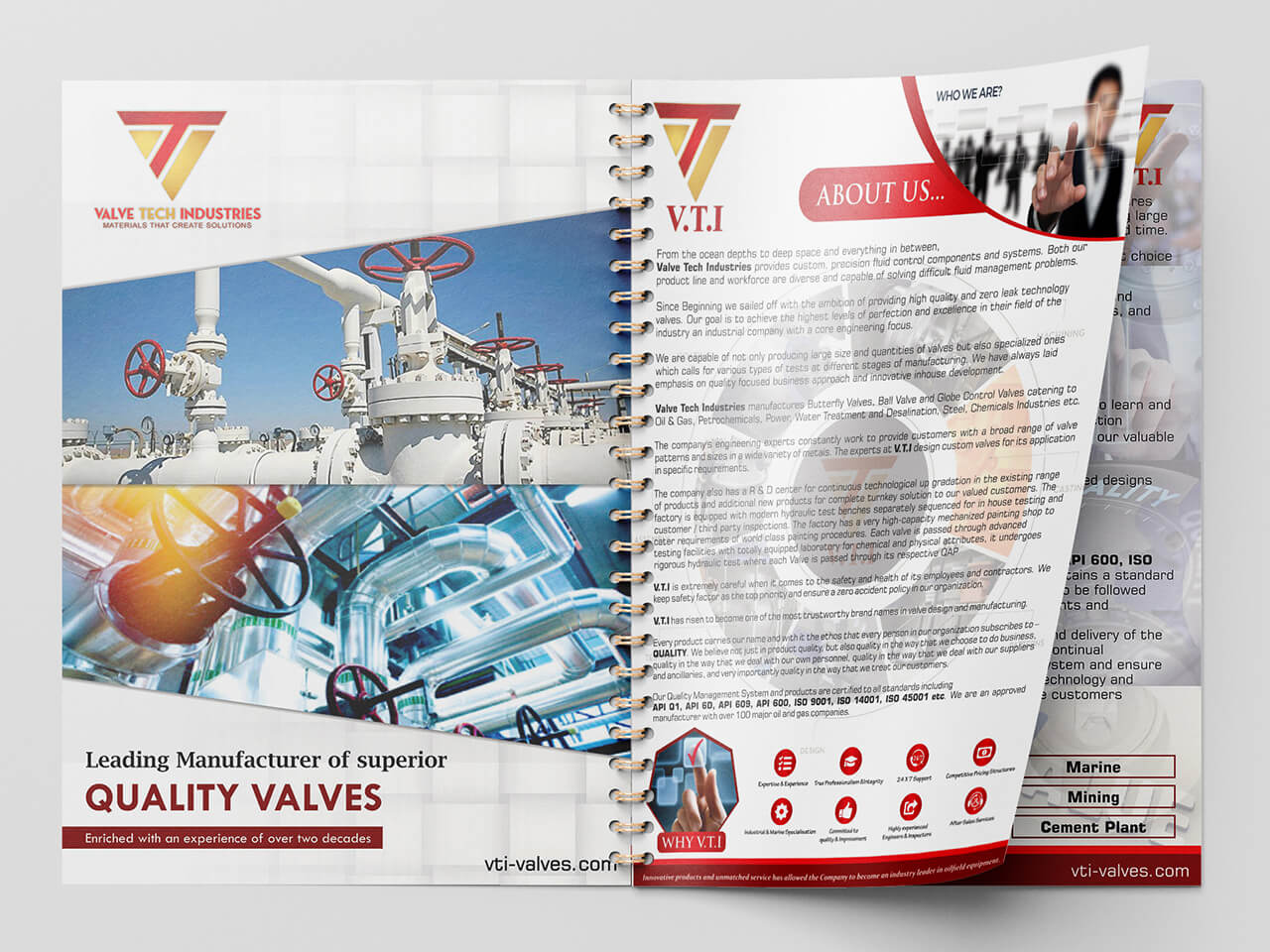 Brochure design for VTI Valves